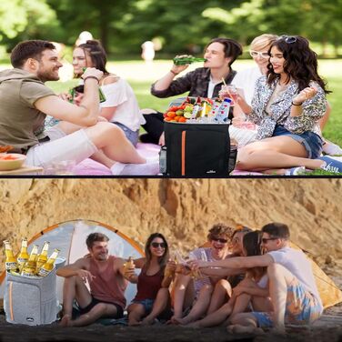 Терморюкзак 26L Kühl: ізольована сумка-холодильник для пікніків, походів, кемпінгу, риболовлі та роботи (сірий)