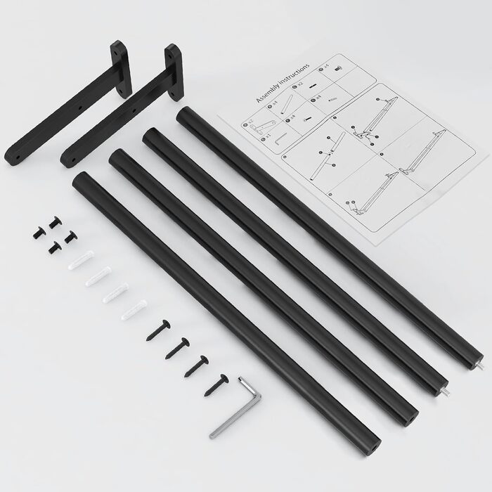 Тримач для рушників YUMORE, подвійний, з нержавіючої сталі, 80 см, чорний