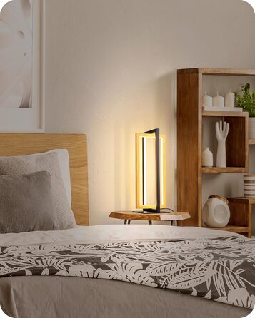 LED настільна лампа EDISHINE з дерева, торкання, димування, пам'ять, 3 кольори, 350 люмен, для вітальні, офісу, подарунок, сучасний стиль