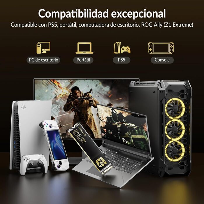 SSD GiGimundo 1TB M.2 NVMe PCIe Gen4×4 – 7100 МБ/с, 5000 МБ/с, 2280, 3D NAND TLC, сумісний з PS5