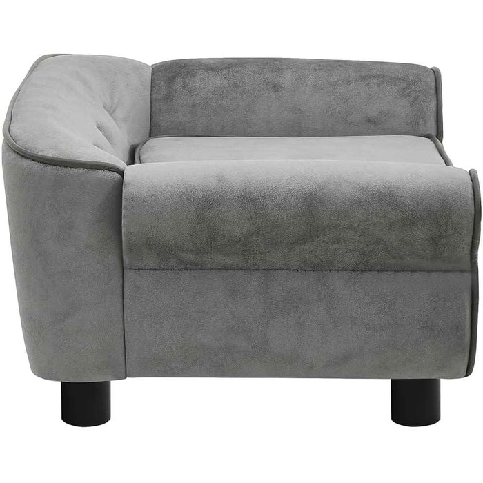 Софа для собак VidaXL, темно-сіра, 72x45x30 см, плюшеве ліжко для собак/кішок