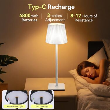 Світлодіодний акумуляторний настільний світильник Xiake 2 шт, димується, IP54, 2700K-6000K, 3 режими, для спальні, столу, вулиці, саду, балкону (білий)
