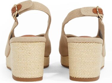 Сліпони Tommy Hilfiger Flag Mid Wedge Espad SLIN бежеві (40 EU) - жіночі сандалі на танкетці