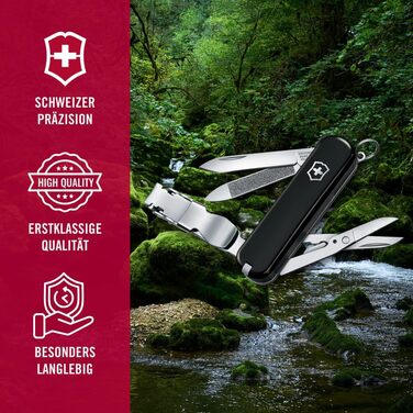 Мультитул Victorinox Nail Clip 580: 8 функцій, манікюр, педикюр, червоний та чорний