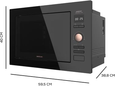 Вбудована мікрохвильова піч Cecotec GrandHeat 2590 BlackRose, 25 л, 900 Вт, з грилем
