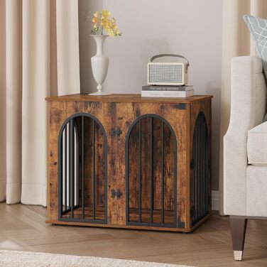 Клітка для собак Hzuaneri, 68x49x56 см, 3 двері, вінтажний колір, для дому, міцна, DFC85501B