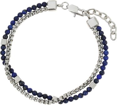 Чоловічий браслет Nami з перлами в срібному та бірюзовому кольорах. Водостійкий браслет, 18+4 см, подарунок для чоловіків (блакитний)