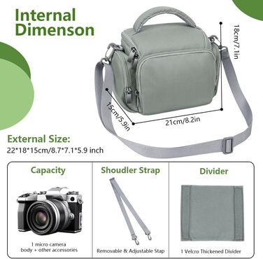 Чохол для камери Ainiv: DSLR/SLR, Canon, Nikon, Sony, водонепроникний, зелений (сірий)