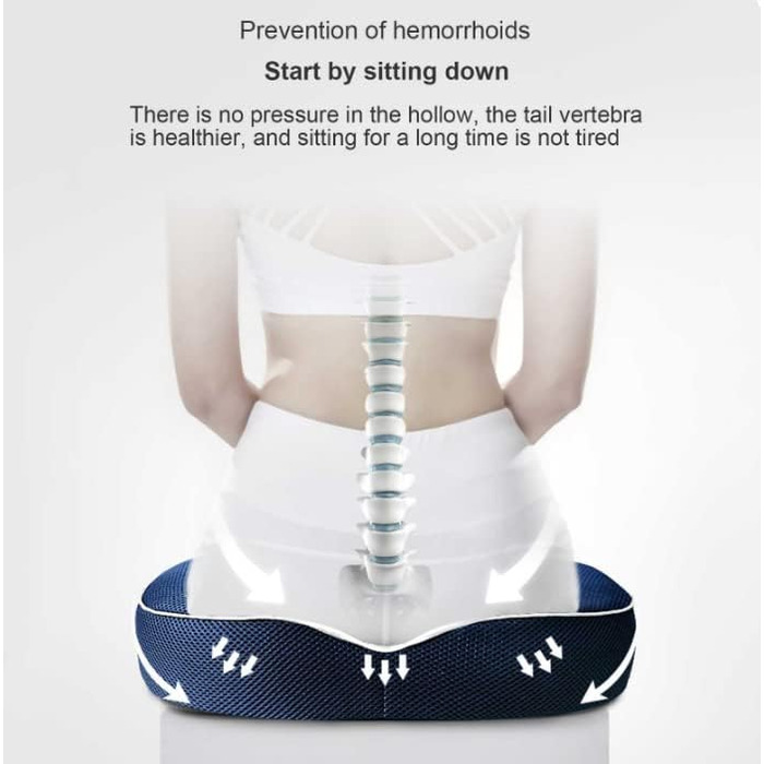 Donut Pillow Memory Foam Orthopedic Hemorrhoid Seat Cushion, Ergonomic Seat Cushion for Hemorrhoids and Prostate, for Pregnancy, Coccyx, Bed Sores, Post Natal, Sciatica (Female)