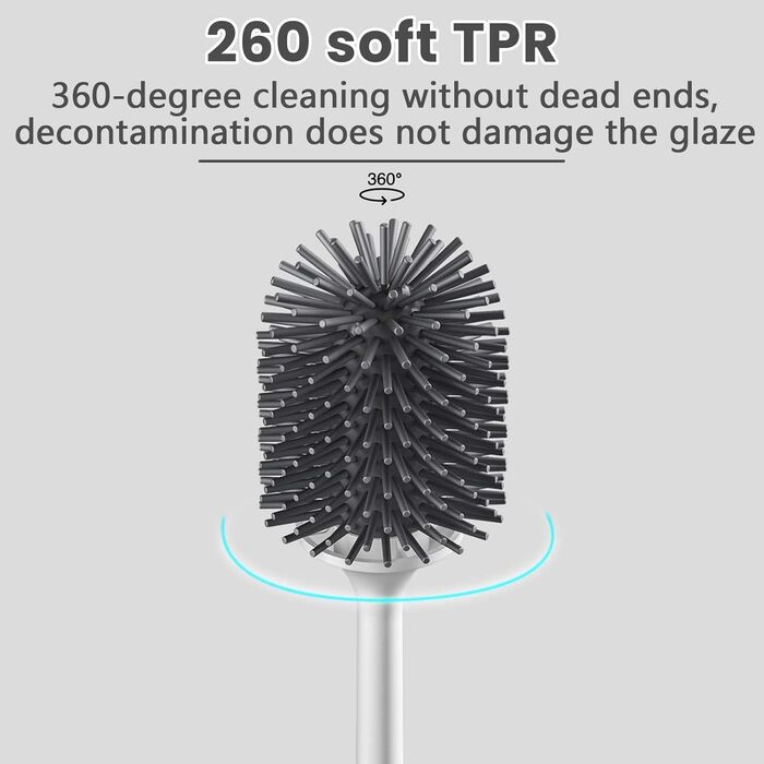 Силіконова щітка для унітазу Klobürste з підставкою, комплект для глибокого очищення, для ванної кімнати