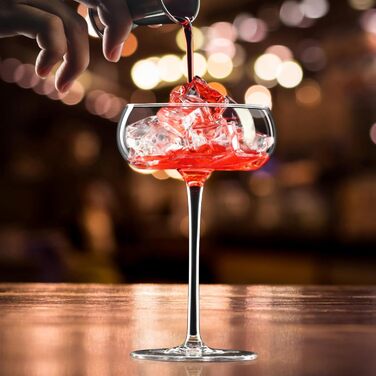 Набір келихів для Мартіні ParaCity 240 мл (4 шт), кришталеві келихи для коктейлів, шампанського, текіли, святкування