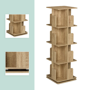 Relaxdays Corner Bookshelf with Wood-Look Finish