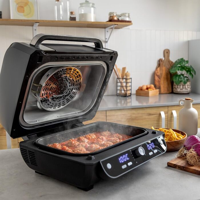 Cecotec Oil-Free Hot Air Fryer, 8 L, Cecofry FireDome 8000 Pro. 1700 W, Double Heating, 4 Grill Levels, 12 Predefined Modes, Adjustable Temperature and Time, 8-Liter Accessory Kit