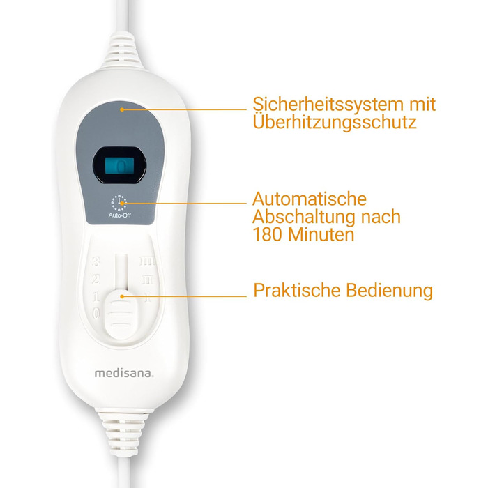Електрична грілка Medisana HU 665, 150 x 80 см, з автовимкненням та захистом від перегріву, 3 температурні режими, пральна