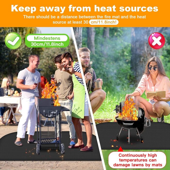Килимок для грилю 180x100 см, силіконовий, термостійкий, вологостійкий. Захист для BBQ, каміну, газону та кемпінгу
