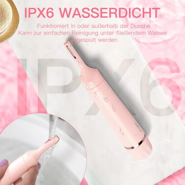 Електричний триммер для обличчя 3-в-1 для жінок: триммер для брів, для гоління та видалення волосся. Вологостійкий, портативний, рожевий.