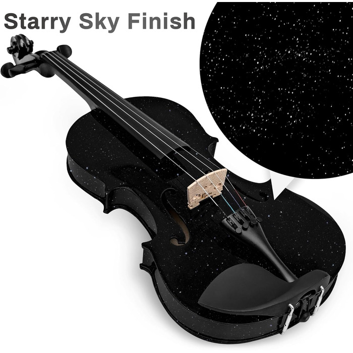 Акустична скрипка Poseidon 3/4: повний стартовий набір для початківців, з кейсом, коліумом, підборідником та струною