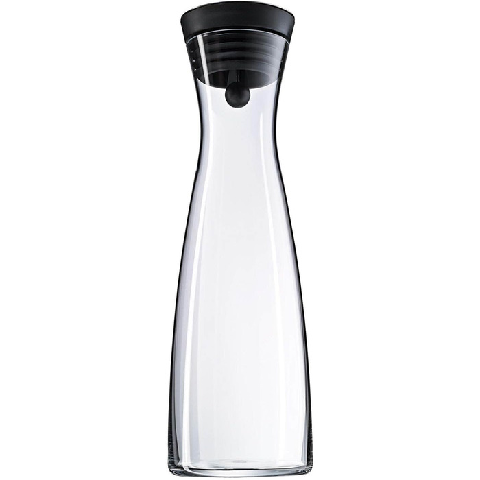 WMF Basic Water Carafe 1.5 Liter, Glass Carafe with Lid, Silicone Lid, CloseUp Closure