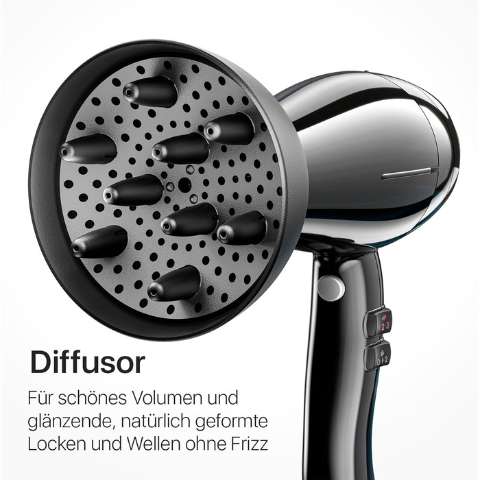 Професійний фен Valera Swiss Silent Jet Light 7500 Ultrablack: потужний мотор PM-Pro, 2000 Вт, іонізація, 6 температурних режимів