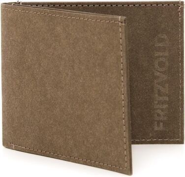 FRITZVOLD MINIMAL Wallet, small, slim wallet for women & men, extremely flat wallet, holds up to 10 cards, slim wallet, wallet made of washable paper-leather, brown