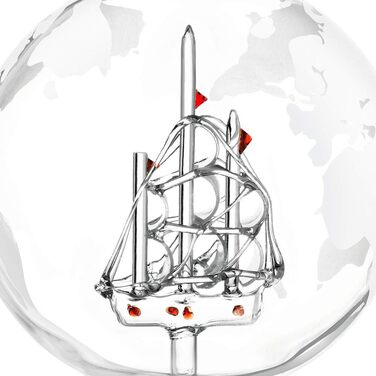 Maverton Whisky Decanter with Engraving - Globe with Ship, 850 ml - Set of 6 Whisky Glasses - Whisky Decanter - Christmas Gifts - Birthday Gift for Men - Personalized - Gentleman Whiskey