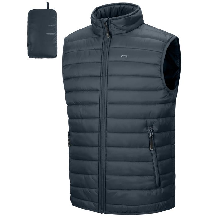 Чоловіча степкова жилетка 33,000ft для активного відпочинку та спорту. Зручна гібридна жилетка з 5 кишенями, утеплена, з коміром-стійкою. Підходить для бігу, гольфу, походів та їзди на коні. Розмір 3XL, темно-сірий колір.