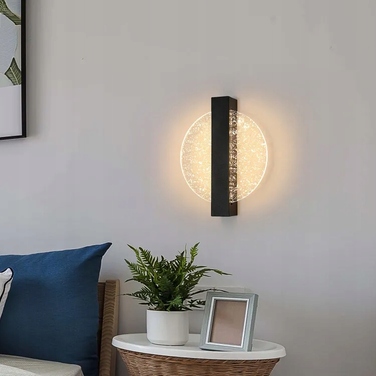 Сучасний настінний LED-бра чорно-золоте для спальні, 12Вт, 3000К