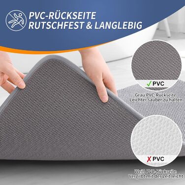 Килимок для ванної кімнати Homaxy з піною пам'яті, 40x60 см, сірий. М'який, неслизький, швидковисихаючий, для ванної кімнати.