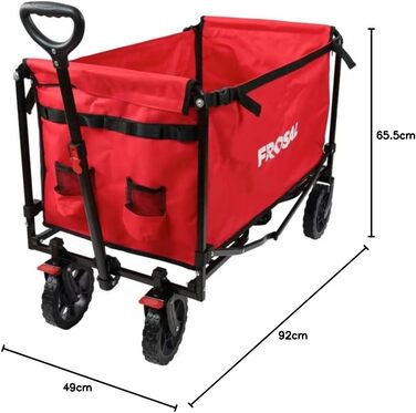Фросал Візок для собак Бруно, червоний, складний | Транспортний візок для тварин