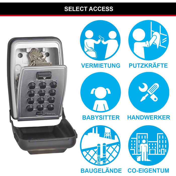 Master Lock Key Safe with Push Button, Wall Mountable, Outdoor - Secure Key Storage Box