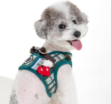 Нашийник для собак Puppia Douglas, Step-in, теплий, зимовий, у візерунку клітинки, для маленьких та середніх собак, розмір M (зелений, Small)