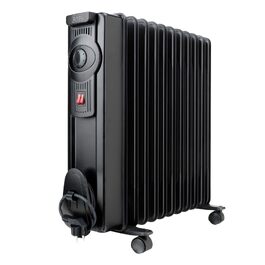 Масляний радіатор BLACK+DECKER BXRA2300E, 2300 Вт, 11 секцій, з термостатом та захистом від перегріву, чорний