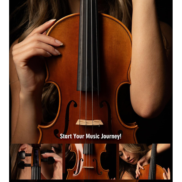 Скрипка Aileen Violin 4/4 для дорослих, скрипка для початківців, глянцевий античний дизайн