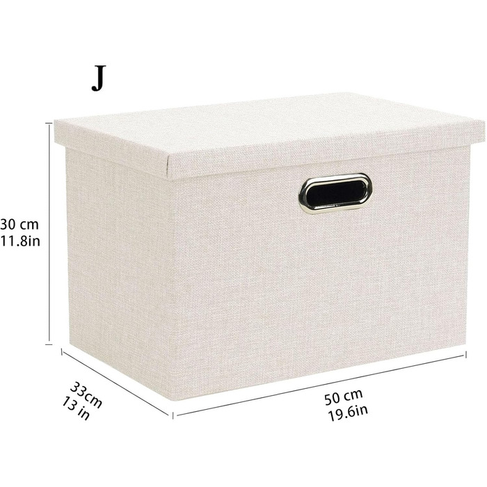 Складана коробка для зберігання Wintao з кришкою, набір 3 шт, велика, 44x31x29 см, сіро-бежева