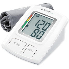 Ecomed BU-92E тонометр на плече без кабелю, з функцією виявлення аритмії, шкалою кольорів WHO, для точного вимірювання артеріального тиску та пульсу з функцією пам'яті