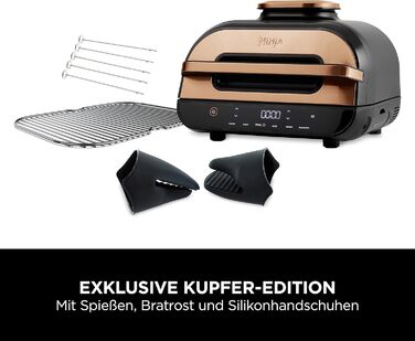 Ninja Foodi MAX Grill & Air Fryer, 3.8L Air Fryer with Digital Temperature Probe, Dishwasher-Safe Parts, Amazon Exclusive, 6-in-1, Copper/Black, AG551EUCP MAX PRO Grill & Air Fryer 3.8L Copper/Black