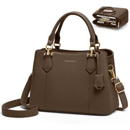 Жіноча сумка RAINSMORE середнього розміру з екошкіри, сумка-тоут на плече, колір кава