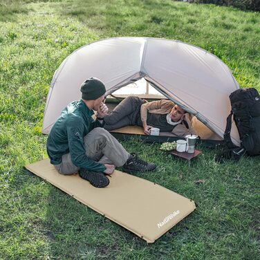 Naturehike Саморозкладаючий килимок для сну 5 см, туристичний килимок для кемпінгу, з'єднується з іншими, для наметів, гамаків, походів, сімейного кемпінгу, R-значення 4.8, зелений (хакі)