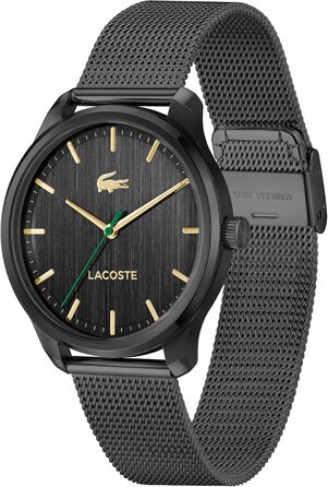 Годинник Lacoste Lisbon чоловічий кварцовий, браслет з нержавіючої сталі (чорний)