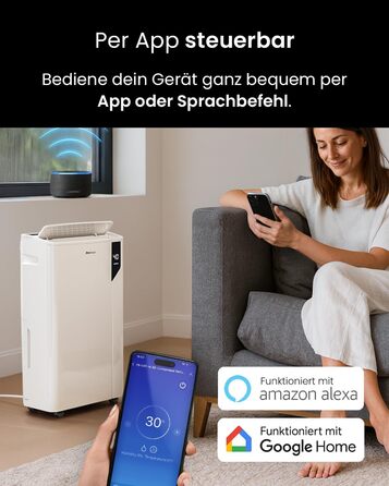 Електричний осушувач повітря ProBreeze 12L - для дому, 20 м², з таймером та датчиком вологості
