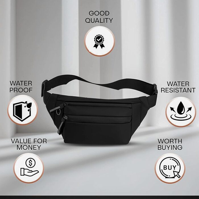 Спортивна поясна сумка: водонепроникна дамська та чоловіча сумка-шоппер для подорожей, хайкінгу та джогінгу
