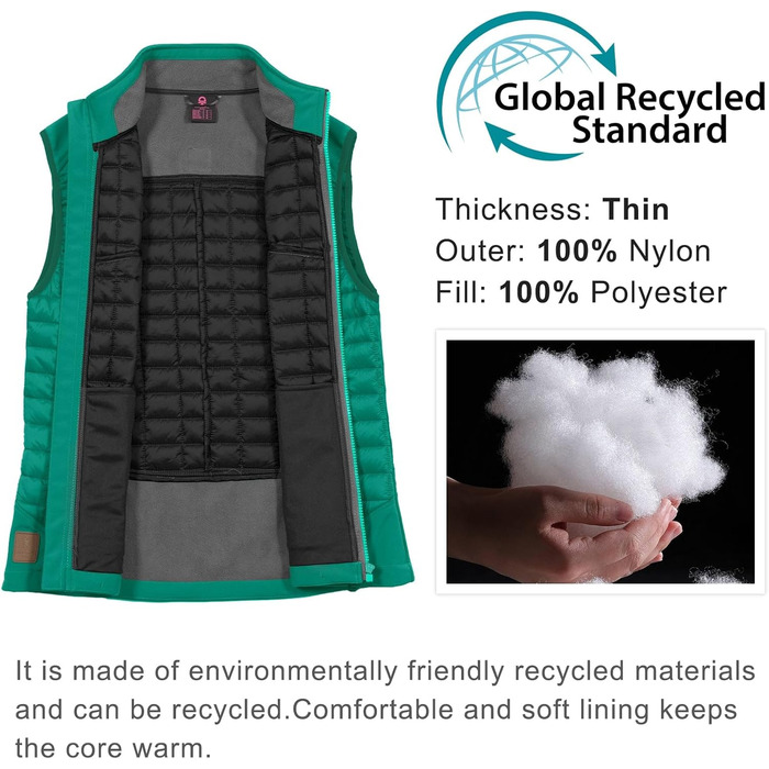 Жіноча тепла куртка Little Donkey Andy Puffer з водовідштовхувальним покриттям для активного відпочинку, хайкінгу та бігу (S, Зелений)