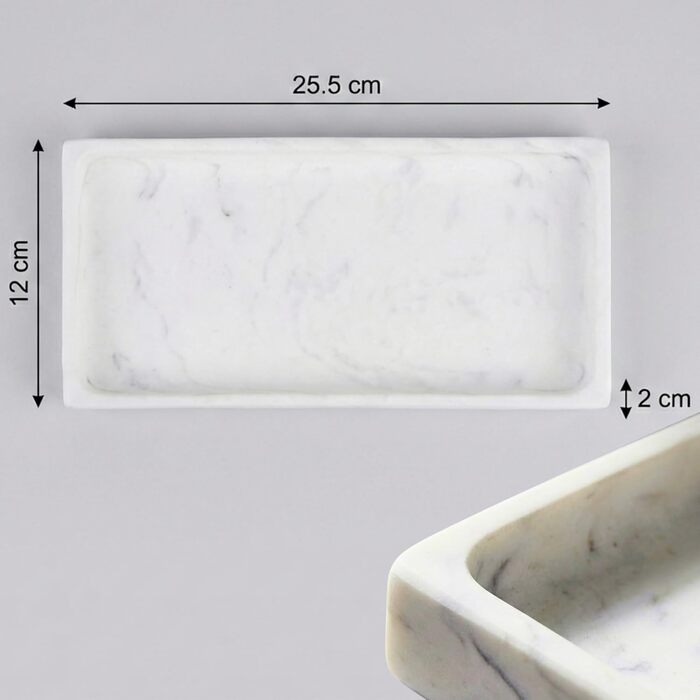 Набір для ванної кімнати 4 предмети з піддоном - дозатор для мила (цинк), стакан для зубних щіток, мильниця та поличка - мармуровий малюнок, бамбук - сучасний органайзер (піддон Marble)