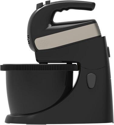 Ручний міксер Black+Decker BXMX500E, 500 Вт, нержавіюча сталь, сірий/чорний, з чашею