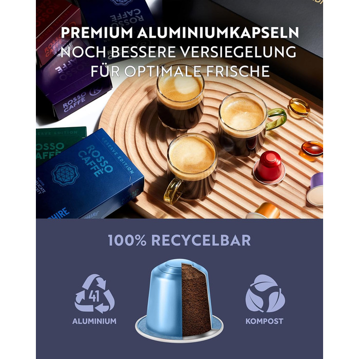 Капсули ROSSO CAFFÈ Nespresso Reserve Edition (80 шт.) - Мікс 8 сортів преміум еспресо, сумісні з Nespresso, Made in Italy
