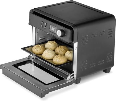 Фритюрниця CASO AirFry Chef 1700 чорна, без попереднього розігріву, 3 рівні, 1700 Вт, температура 40-230°C, таймер, конвекційна
