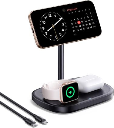 Baseus EnerFill 3-в-1 Бездротова Зарядка з Охолодженням TEC, 22.5W, для Apple Watch, iPhone 16/15/14/13/12 Pro Max, AirPods, з 45W Швидкою Зарядкою