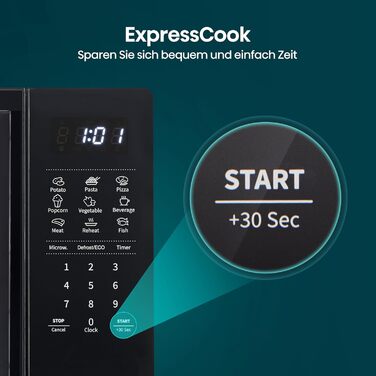 Мікрохвильова піч Hisense H20MOBS4HI 20 л, 700 Вт, InverterTech, керамічне покриття, чорна