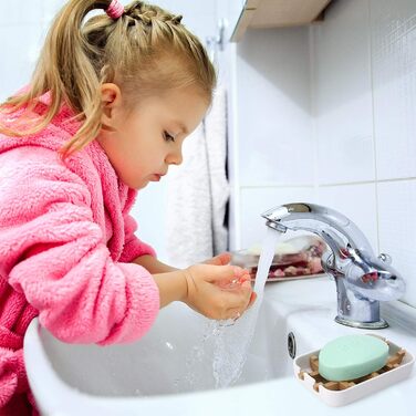 Сумка для мила з бамбука та дерева Fufengz з дренажем для ванної кімнати, чорна