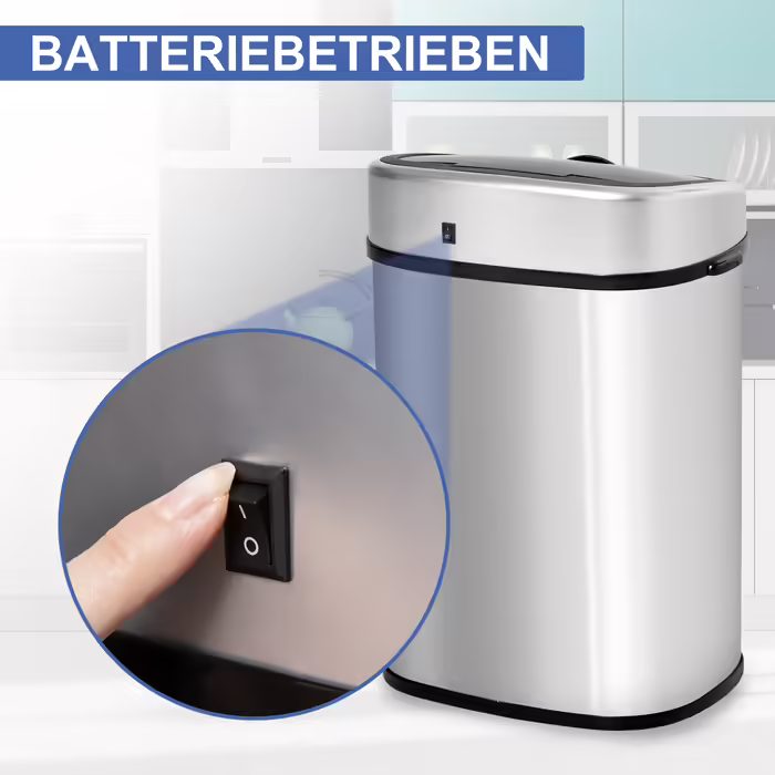 HOMCOM 48L Trash Can with Infrared Sensor, Hygienic, Stainless Steel in Silver, L40.5 x W29.5 x H68 cm for Effortless Disposal
